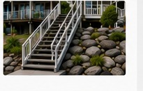 Custom aluminum stairs and waterfront access