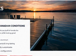 Aluminum dock at sunset