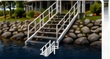 Aluminum stairs to the waterfront