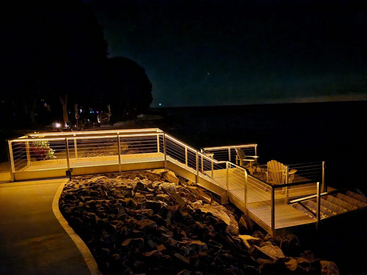 Illuminated waterfront access